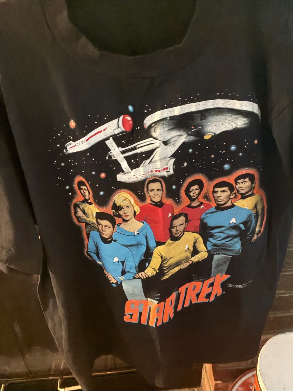 Star Trek Retro Cast Graphic Tee - Black with Multicolor Print XL